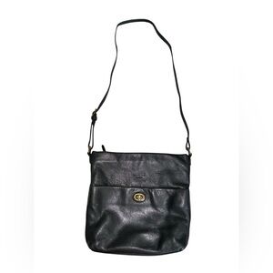 Margot Black Leather Crossbody Bag